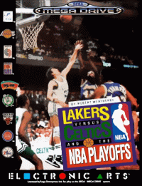 Lakers vs. Celtics and the NBA Playoffs Sega Genesis US box art